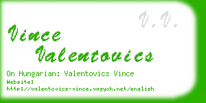 vince valentovics business card